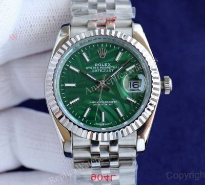 Swiss Quality Rolex Datejust 36mm Mint Green Motif Dial White Gold 8215 Movement